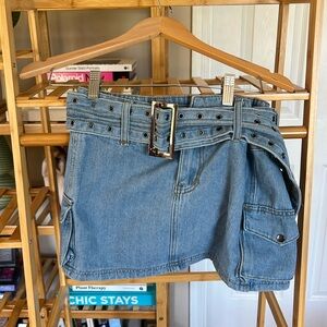 Princess Polly Iconic Cargo Mini Skirt Denim